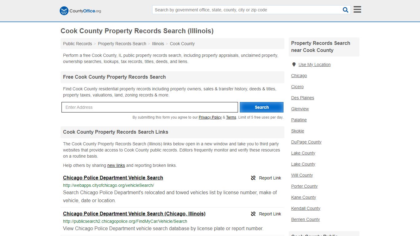 Cook County Property Records Search (Illinois) - County Office