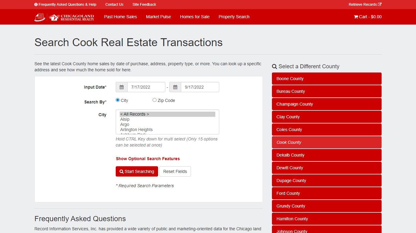 Search Cook Real Estate Transactions - Public Record